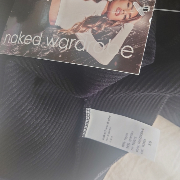 NWT Sexy Black NW Snatched Midi Maxi NAKED WARDROBE BodyCon Dress XS Sculpt Gown - Picture 9 of 10